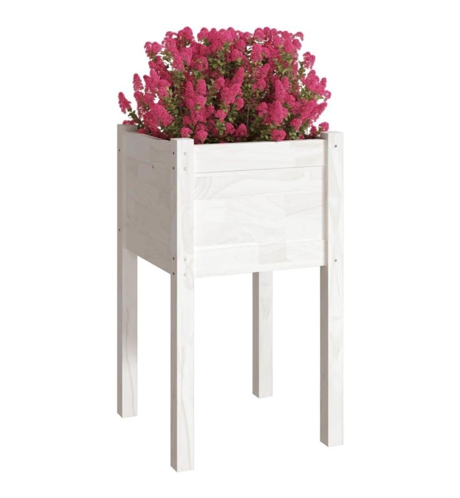 Jardinières d'extérieur 2 pcs Blanc 40x40x70 cm Bois de pin