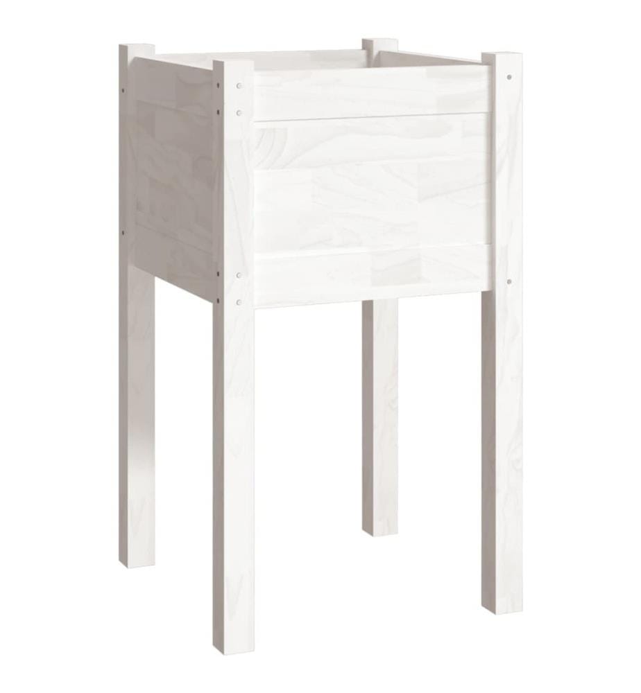 Jardinières d'extérieur 2 pcs Blanc 40x40x70 cm Bois de pin