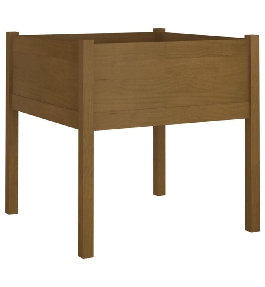 Jardinières 2 pcs Marron miel 70x70x70 cm Bois de pin massif