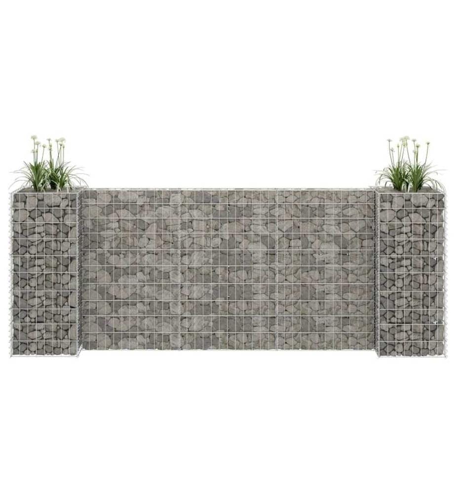H-förmiger Gabionen-Pflanzkorb Stahldraht 260x40x100 cm