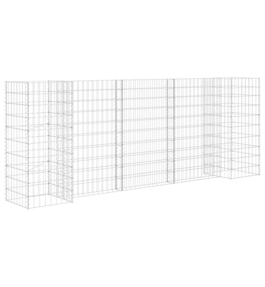 H-förmiger Gabionen-Pflanzkorb Stahldraht 260x40x100 cm