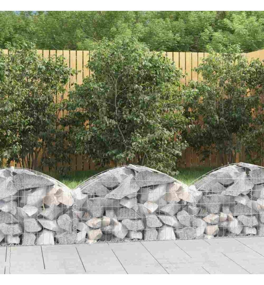 Panier de gabions arqué 100x30x40/60 cm Fer galvanisé