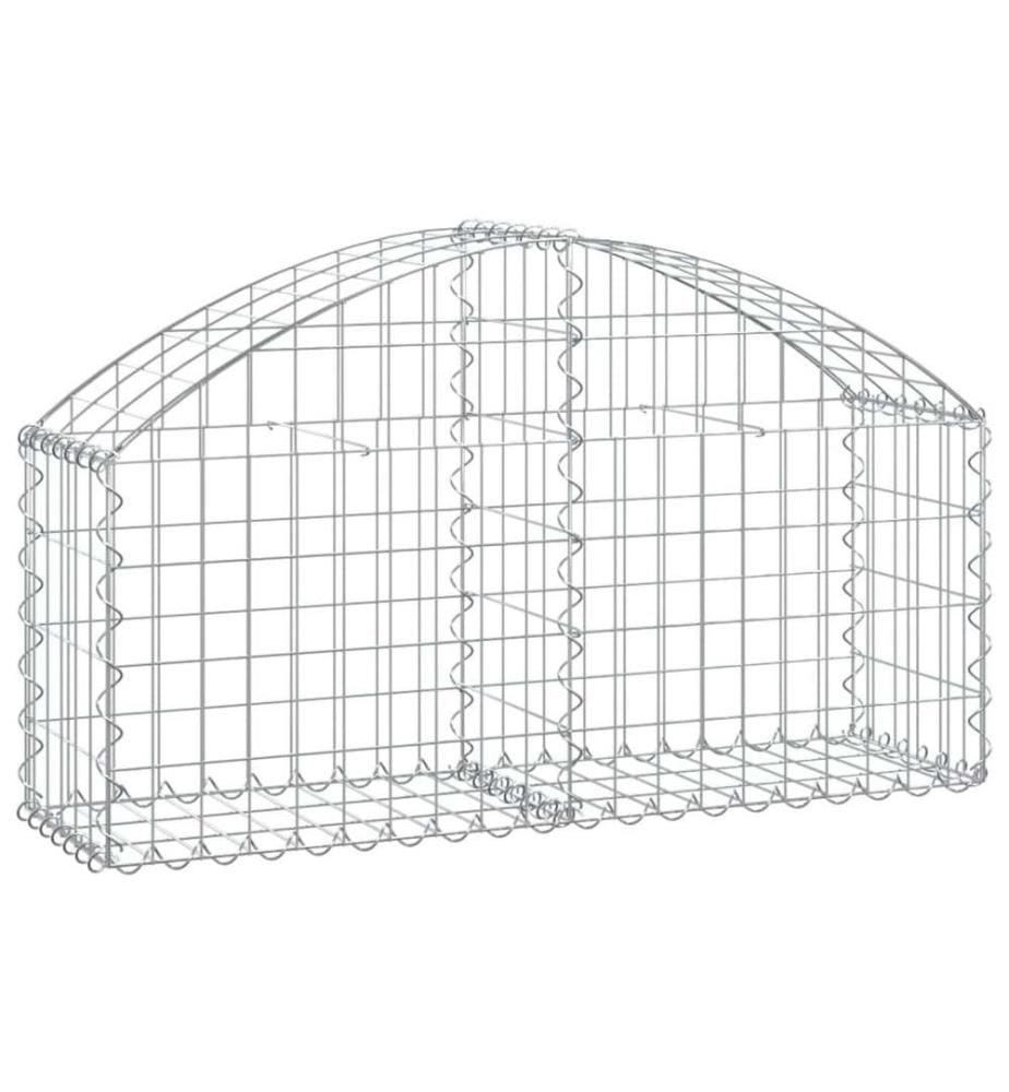 Panier de gabions arqué 100x30x40/60 cm Fer galvanisé