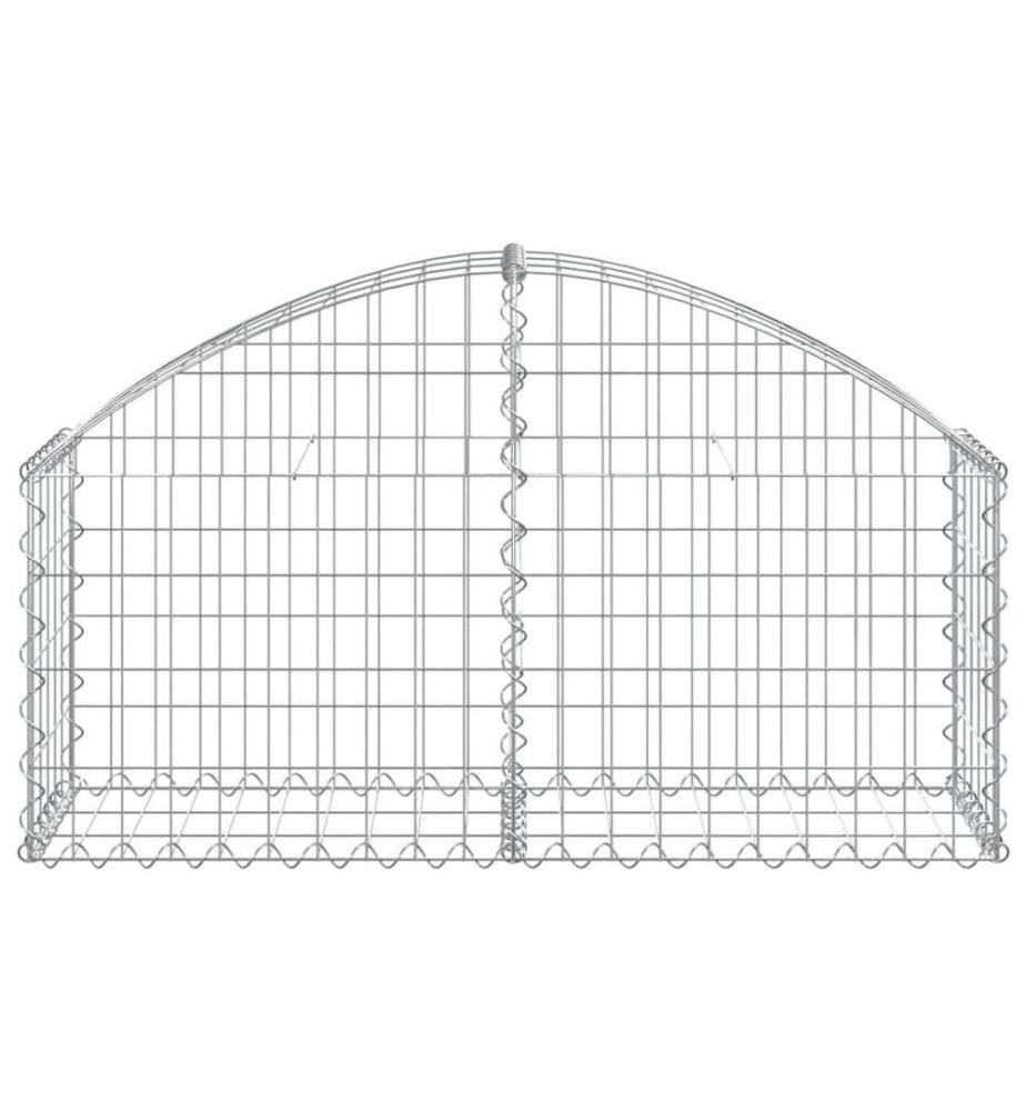 Panier de gabions arqué 100x30x40/60 cm Fer galvanisé