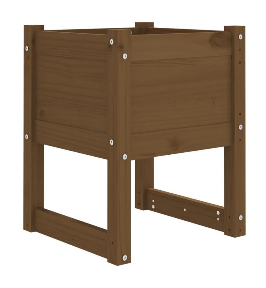 Jardinières 2 pcs Marron miel 40x40x52,5 cm Bois massif de pin