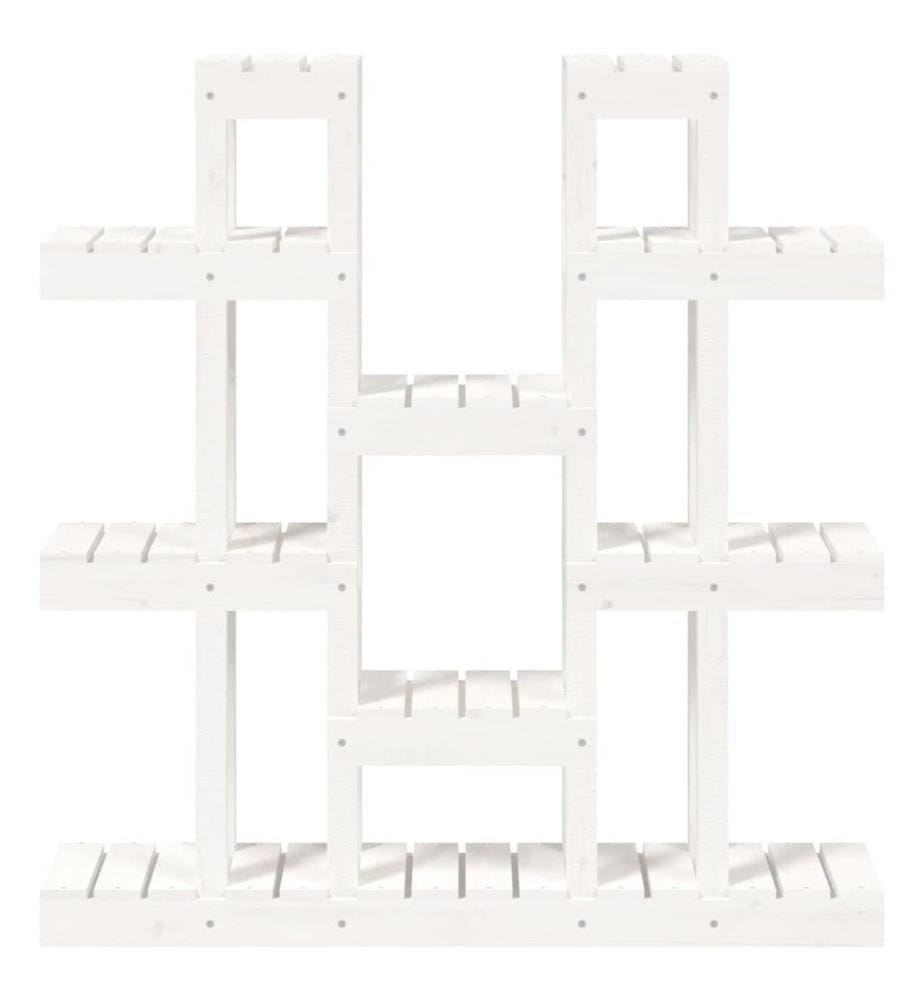 Support à plantes Blanc 104,5x25x109,5 cm Bois massif de pin