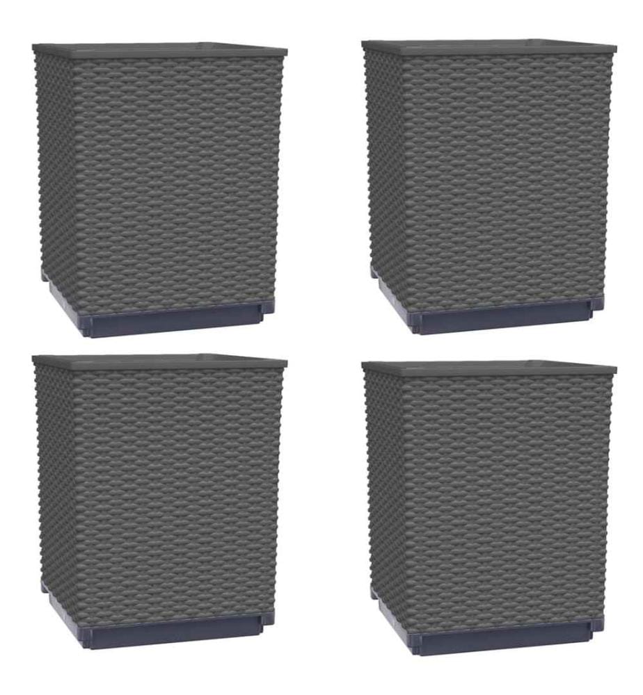 Jardinières 4 pcs noir 30x30x37 cm polypropylène
