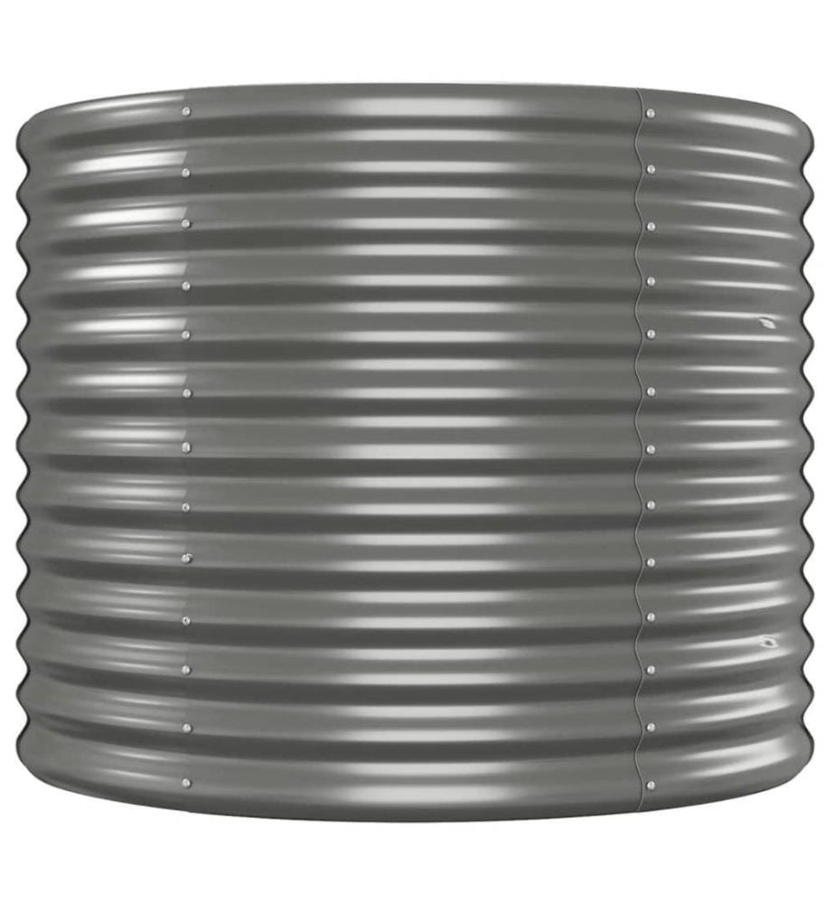Hochbeet Grau 554x100x68 cm Pulverbeschichteter Stahl