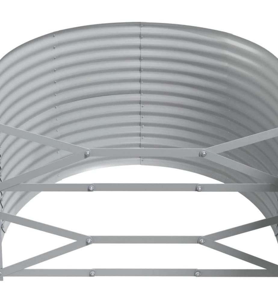 Hochbeet Grau 554x100x68 cm Pulverbeschichteter Stahl