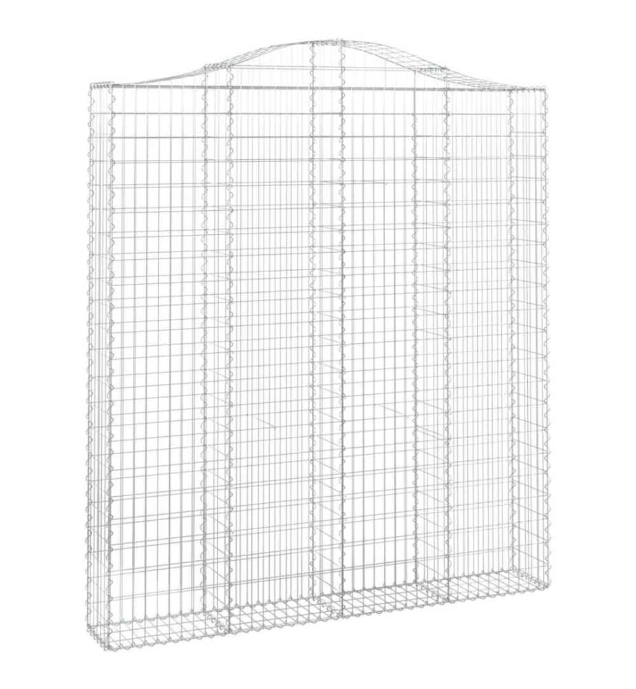 Panier de gabions arqué 200x30x220/240 cm Fer galvanisé