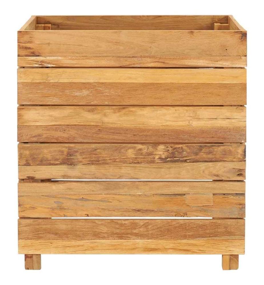 Lit surélevé 50x40x55 cm bois de teck recyclé et acier