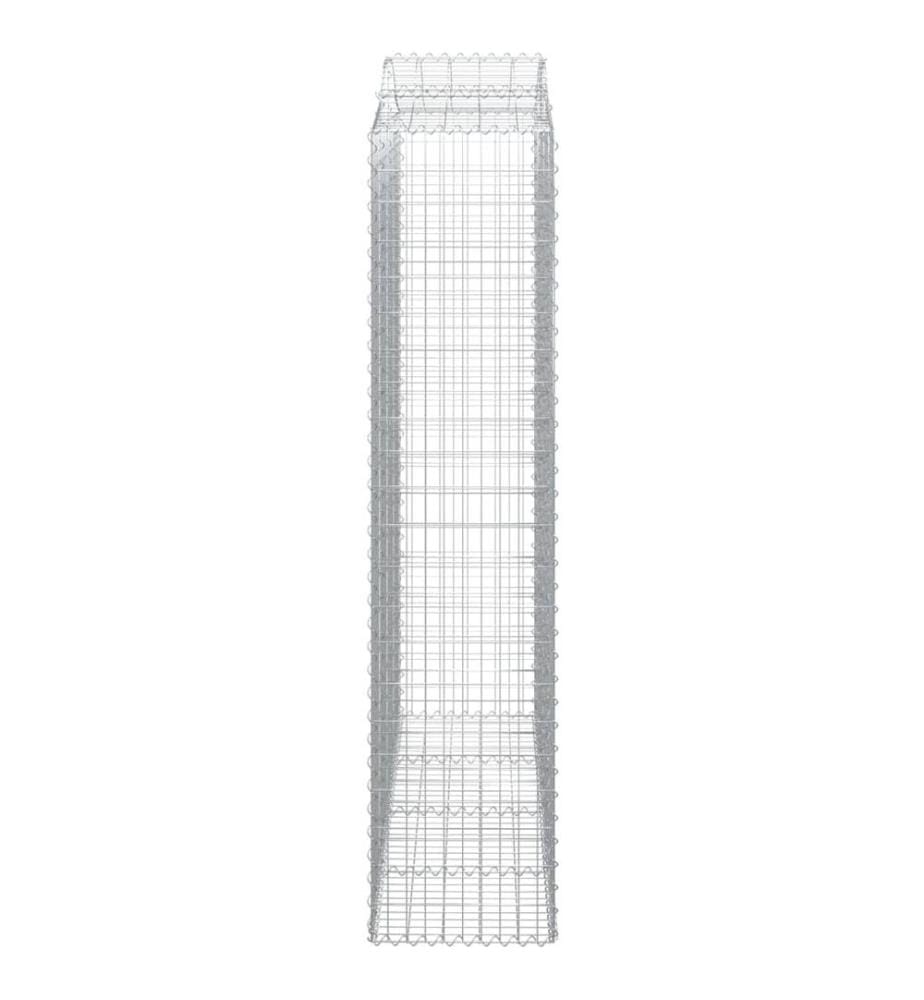 Panier de gabions arqué 200x50x220/240 cm Fer galvanisé