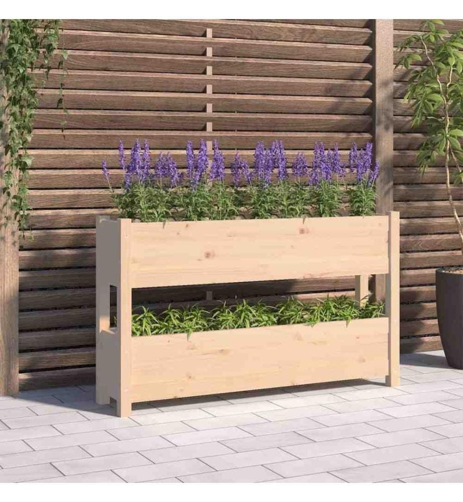 Jardinière 112x25x66 cm Bois massif de pin