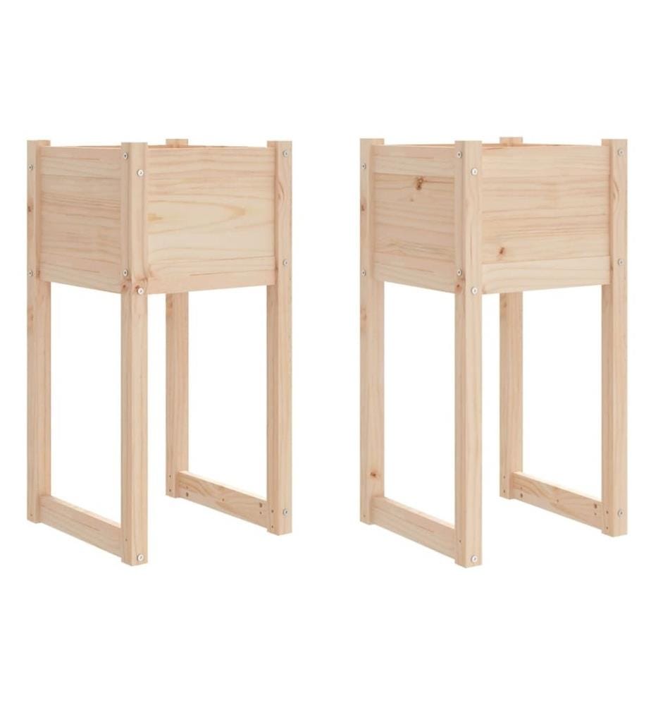 Jardinières 2 pcs 40x40x81 cm Bois massif de pin