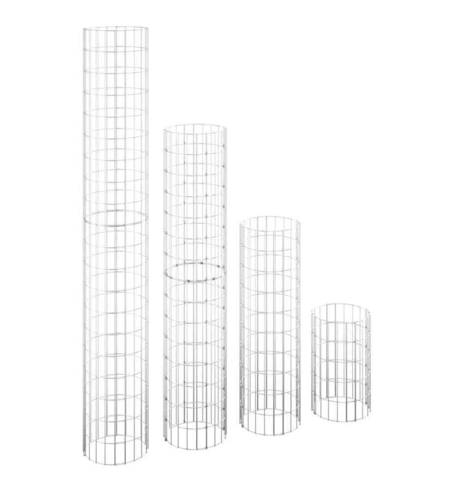 Lits surélevés à gabion circulaires 4 pcs Ø30x50/100/150/200 cm