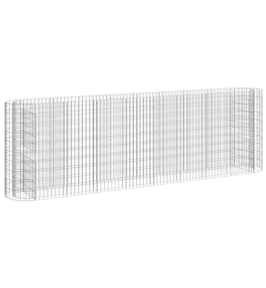 Lit surélevé à gabion Fer galvanisé 330x50x100 cm