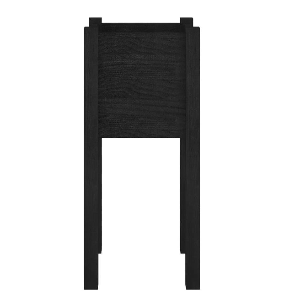 Jardinières d'extérieur 2 pcs Noir 31x31x70 cm Bois de pin