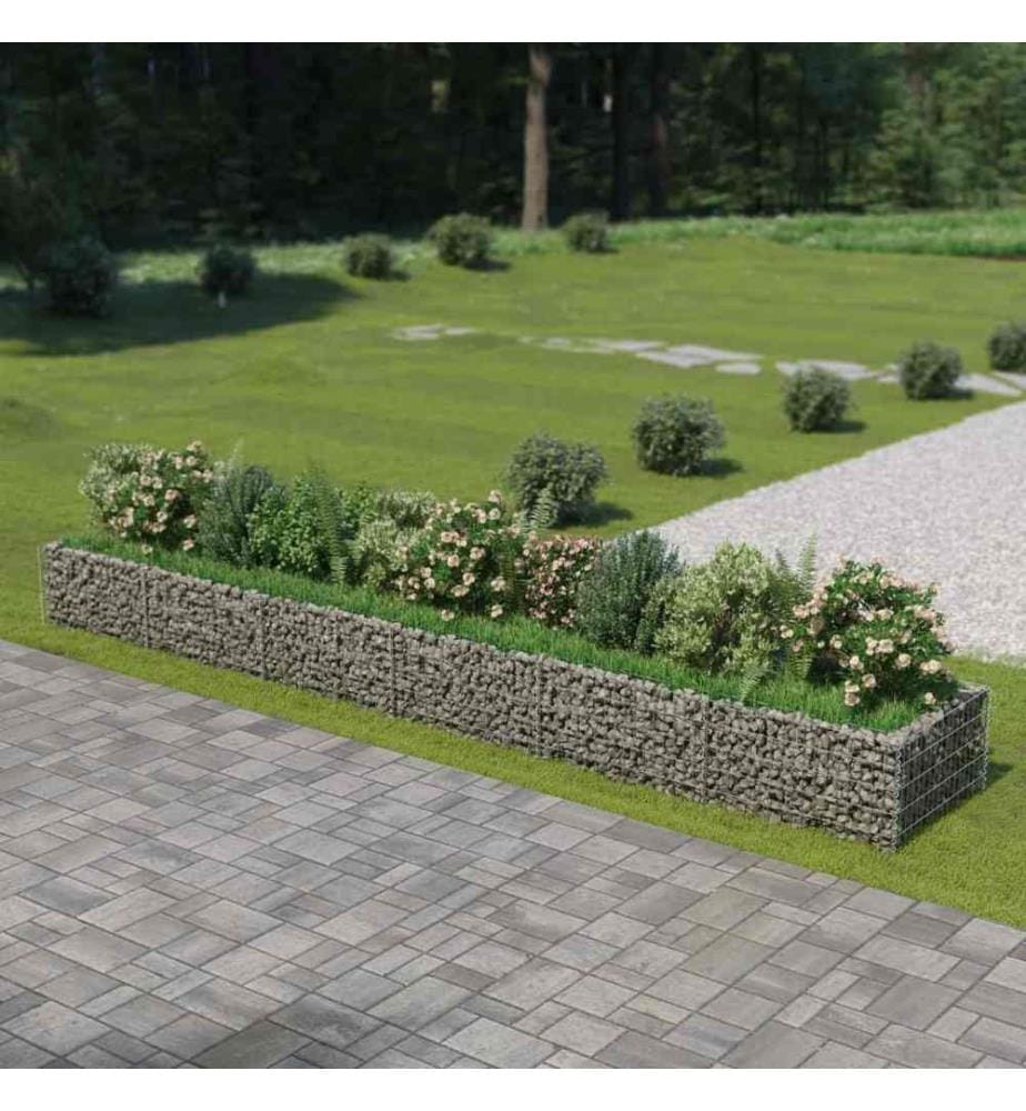 Lit surélevé à gabion Acier galvanisé 540x90x50 cm