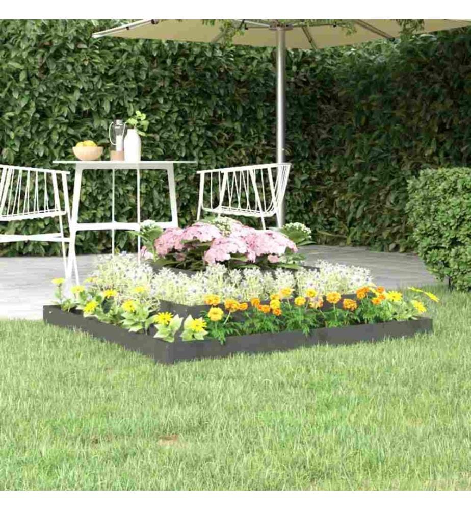 Jardinière Gris 110x110x27 cm Bois massif de pin