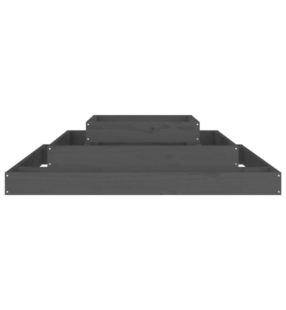 Jardinière Gris 110x110x27 cm Bois massif de pin