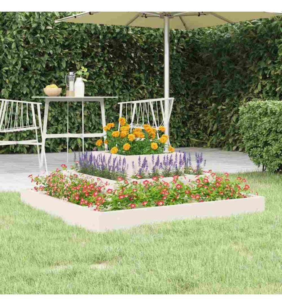 Jardinière Blanc 80x80x27 cm Bois massif de pin