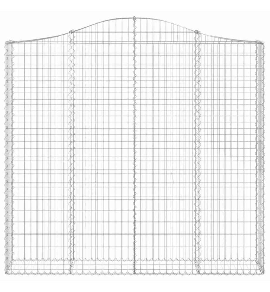 Paniers à gabions arqués 4 pcs 200x30x180/200 cm Fer galvanisé