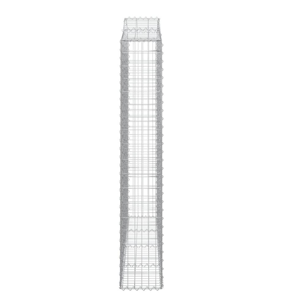 Paniers à gabions arqués 4 pcs 200x30x180/200 cm Fer galvanisé