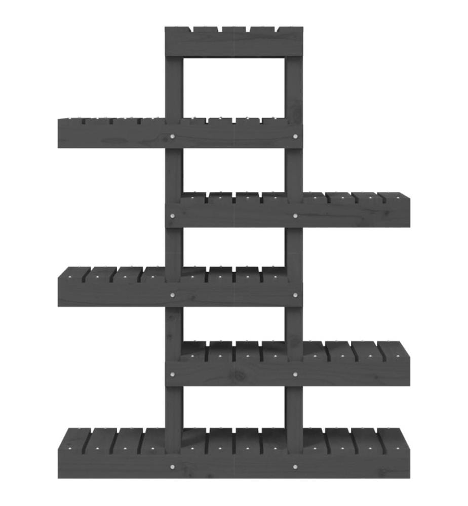 Support à plantes Gris 85x25x109,5 cm Bois massif de pin