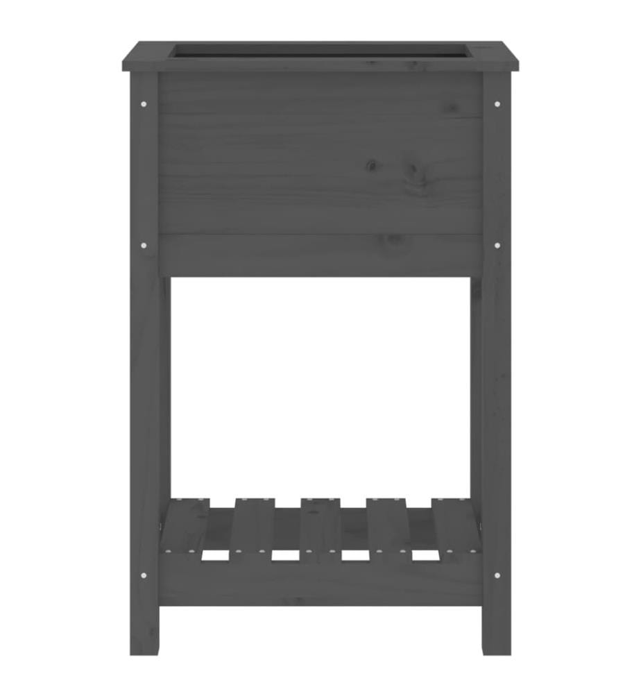 Jardinière avec étagère Gris 54x34,5x81 cm Bois massif de pin