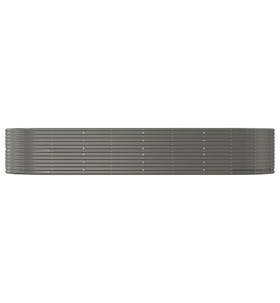 Hochbeet Grau 367x140x68 cm Pulverbeschichteter Stahl
