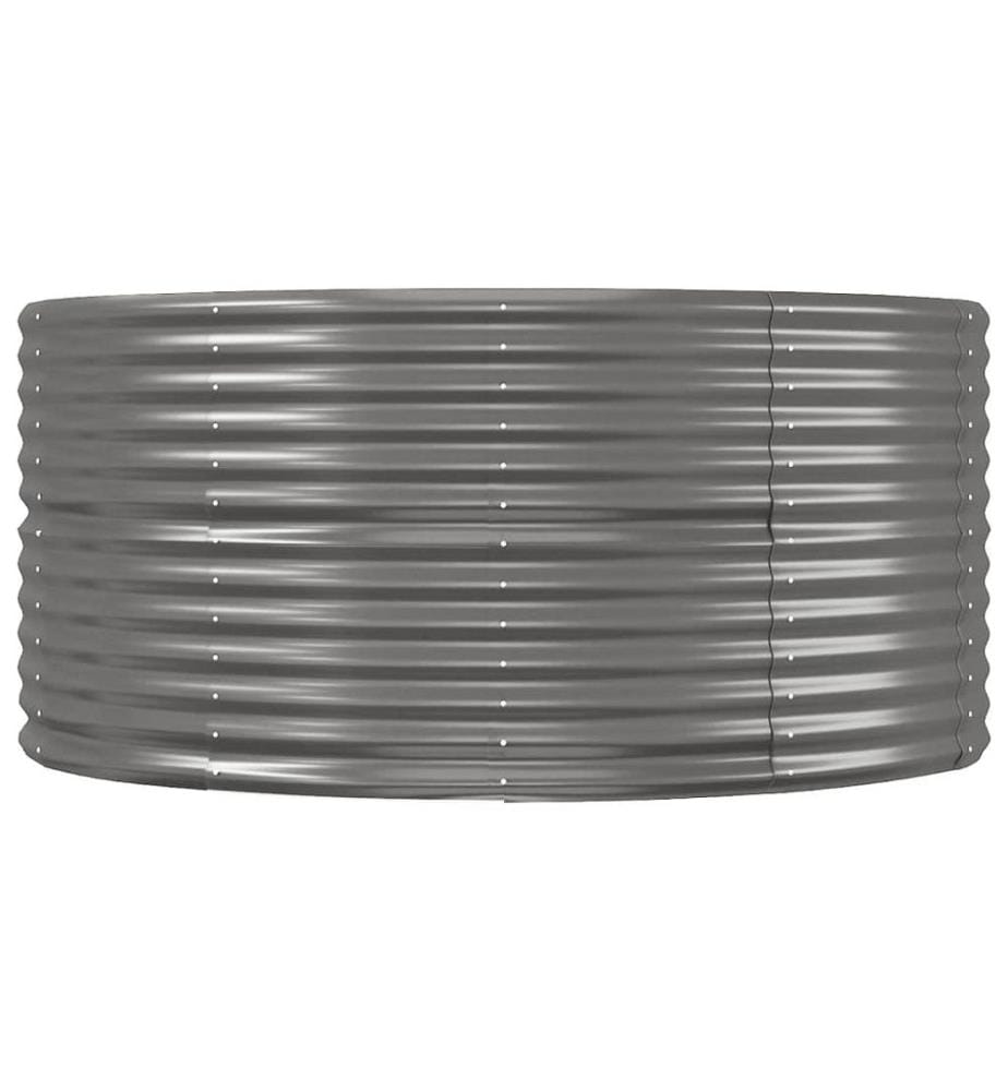 Hochbeet Grau 367x140x68 cm Pulverbeschichteter Stahl