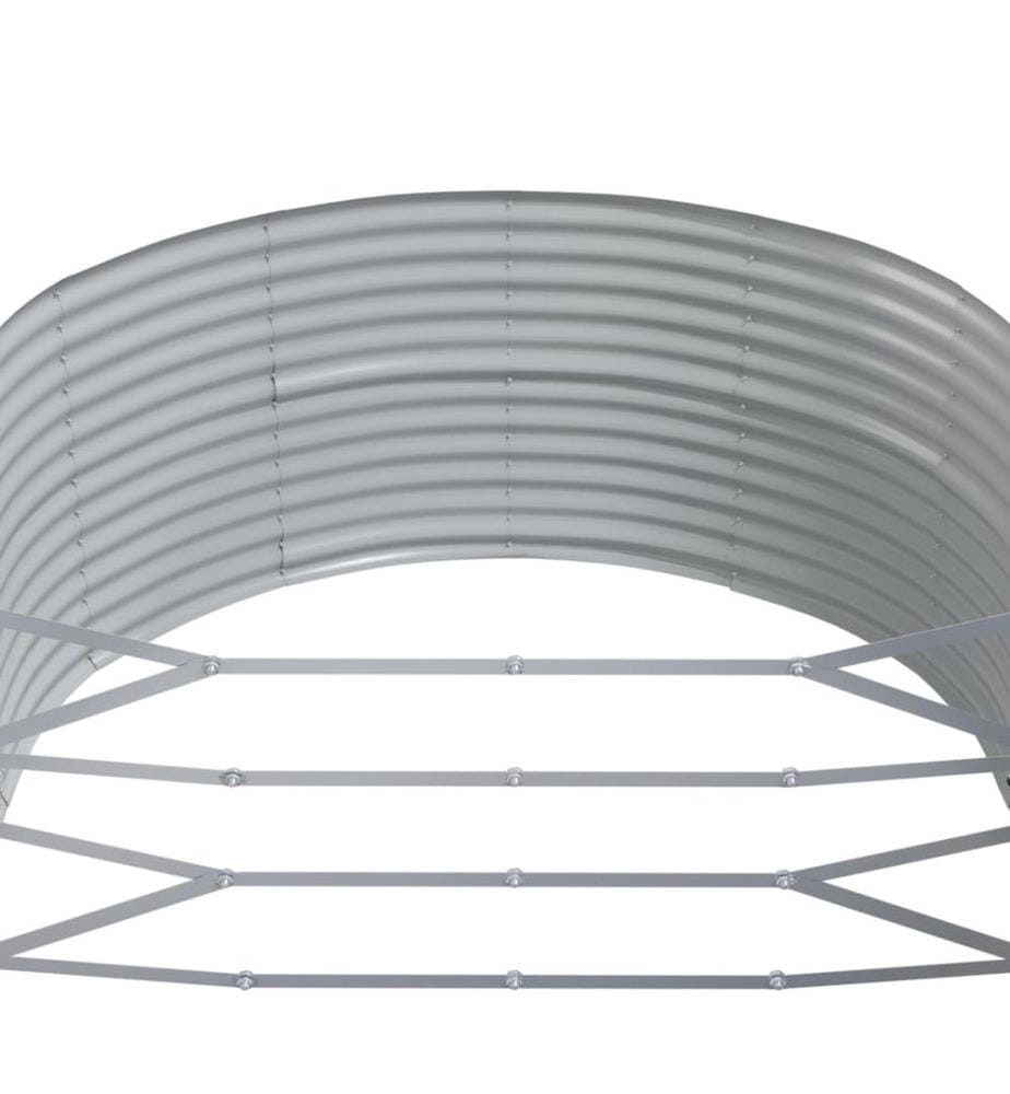 Hochbeet Grau 367x140x68 cm Pulverbeschichteter Stahl
