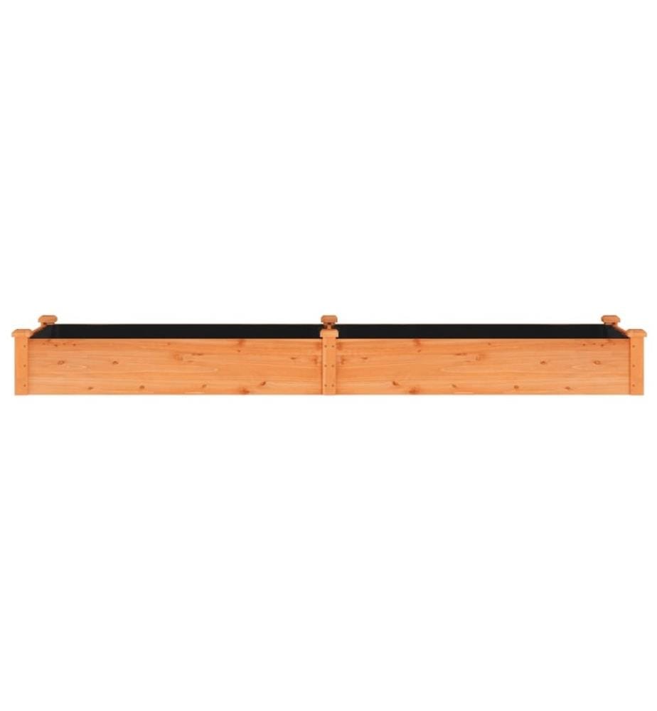 Lit surélevé de jardin doublure 240x60x25 cm bois massif sapin