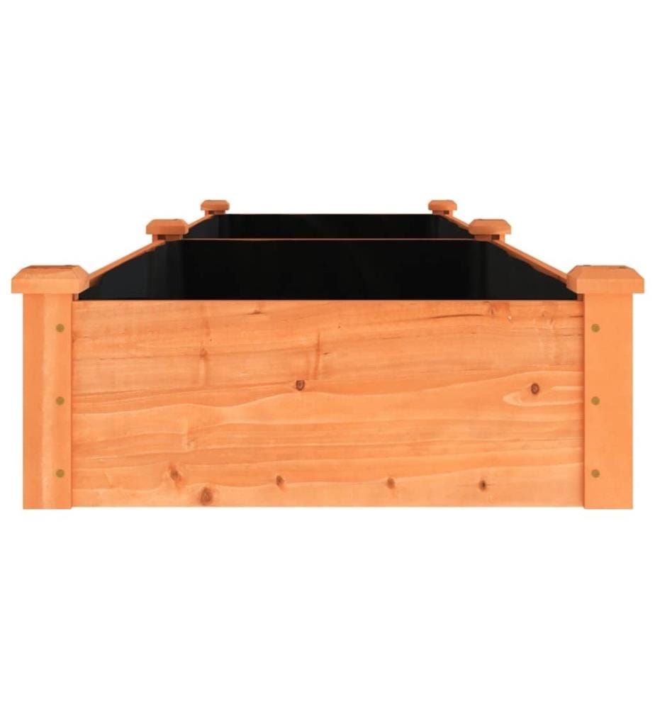 Lit surélevé de jardin doublure 240x60x25 cm bois massif sapin