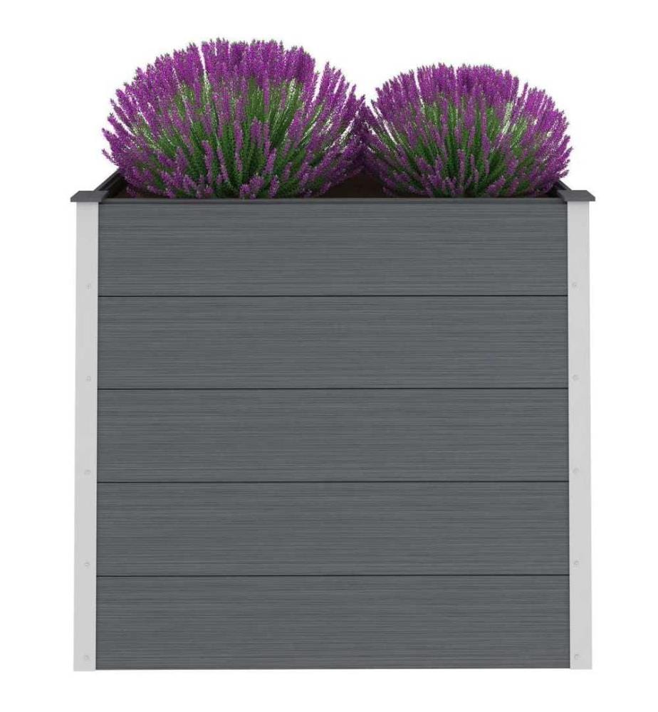 Garten-Hochbeet WPC 100 x 50 x 91 cm Grau