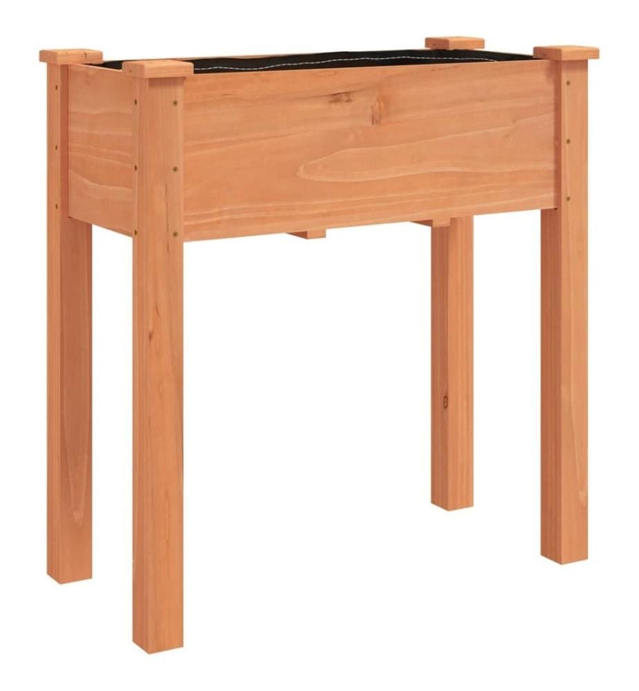 Jardinière avec doublure marron 71x37x76cm bois massif de sapin
