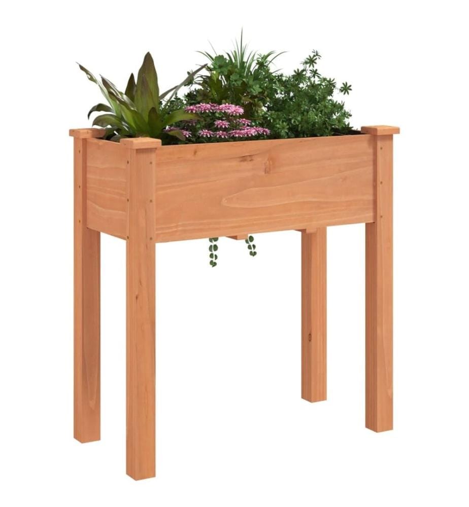 Jardinière avec doublure marron 71x37x76cm bois massif de sapin