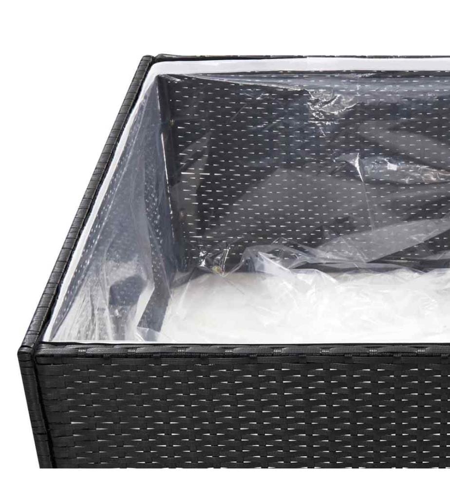 Pflanzkübel Schwarz 80x80x40 cm Poly Rattan