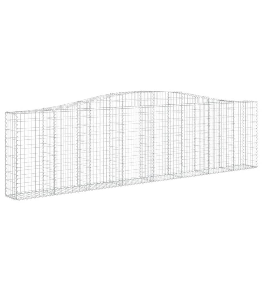 Paniers à gabions arqués 2 pcs 400x30x100/120 cm Fer galvanisé