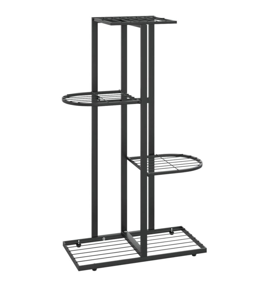 Blumenständer 4-Etagen 43x22x76 cm Schwarz Metall