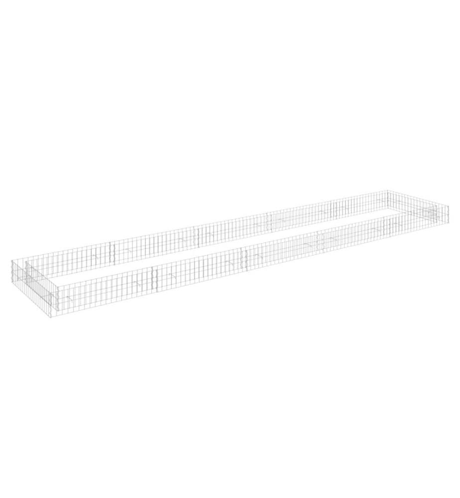 Lit surélevé à gabion Acier galvanisé 500x100x20 cm