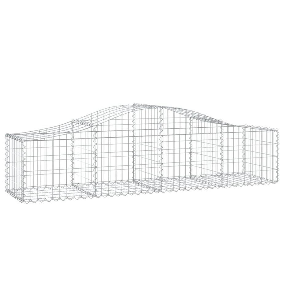 Paniers à gabions arqués 3 pcs 200x50x40/60 cm fer galvanisé