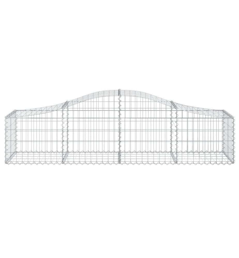 Paniers à gabions arqués 3 pcs 200x50x40/60 cm fer galvanisé
