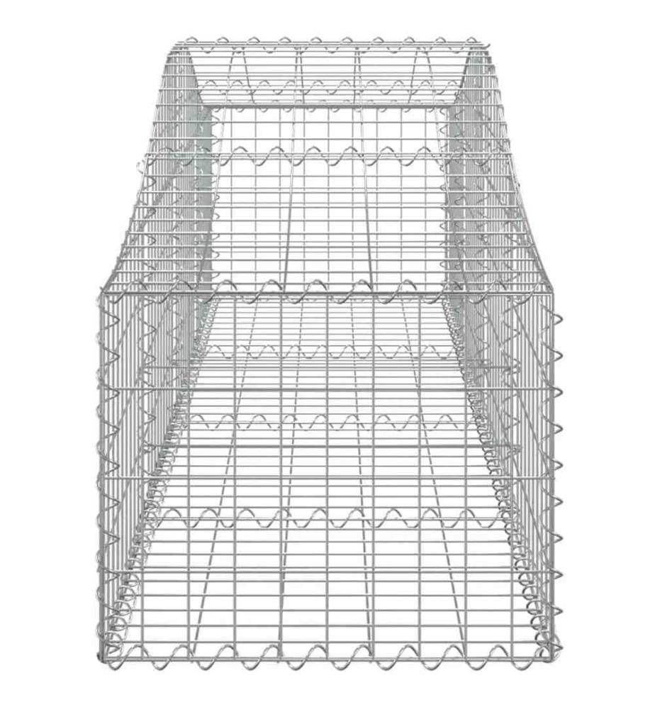 Paniers à gabions arqués 3 pcs 200x50x40/60 cm fer galvanisé
