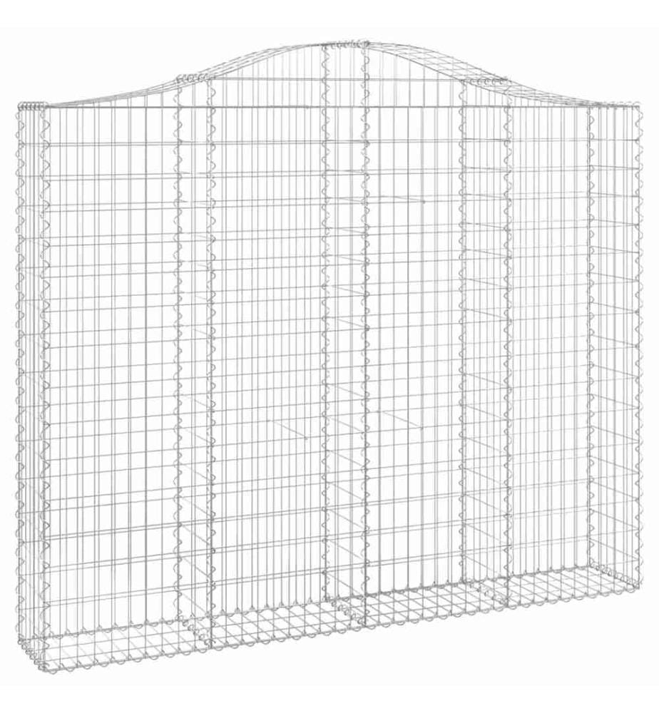 Paniers à gabions arqués 4 pcs 200x30x160/180 cm Fer galvanisé