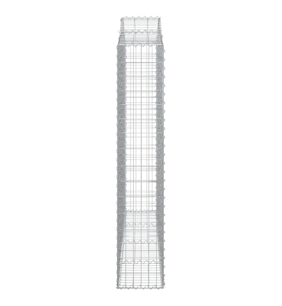 Paniers à gabions arqués 4 pcs 200x30x160/180 cm Fer galvanisé