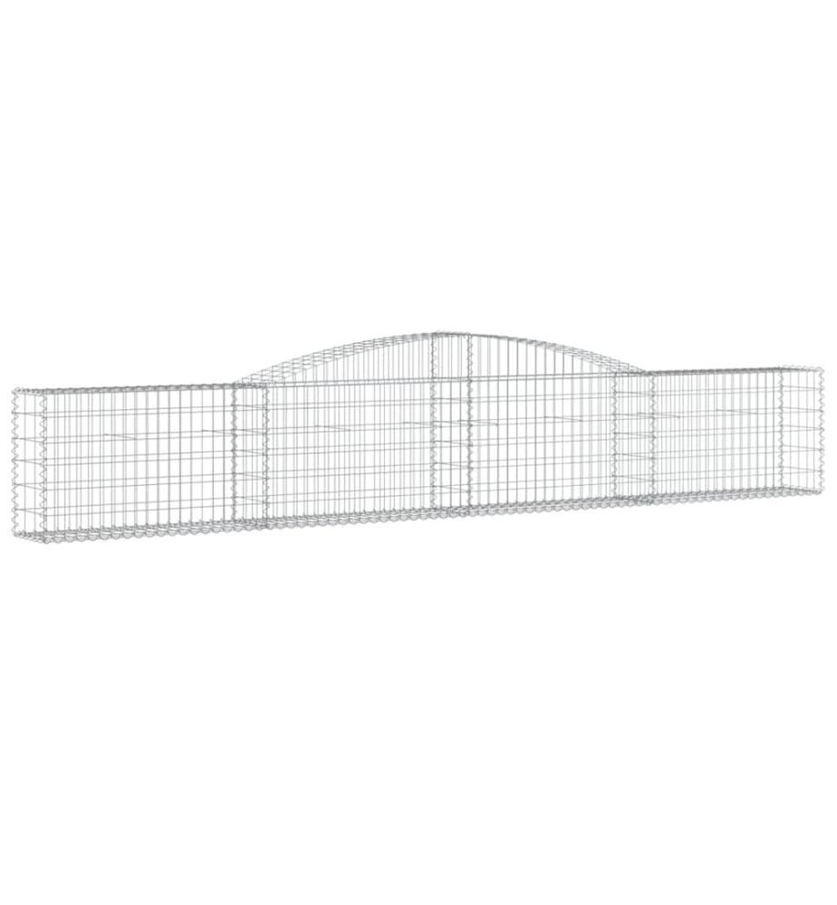 Paniers à gabions arqués 2 pcs 400x30x60/80 cm Fer galvanisé