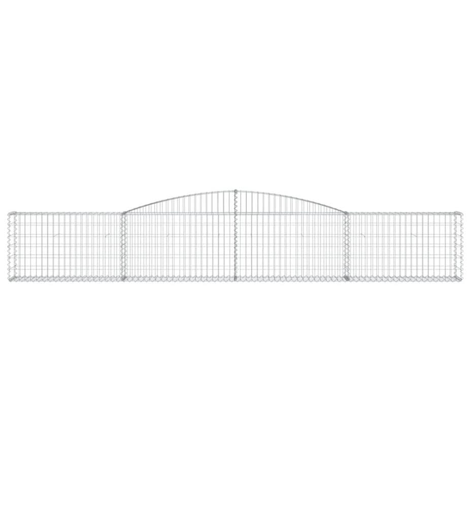 Paniers à gabions arqués 2 pcs 400x30x60/80 cm Fer galvanisé