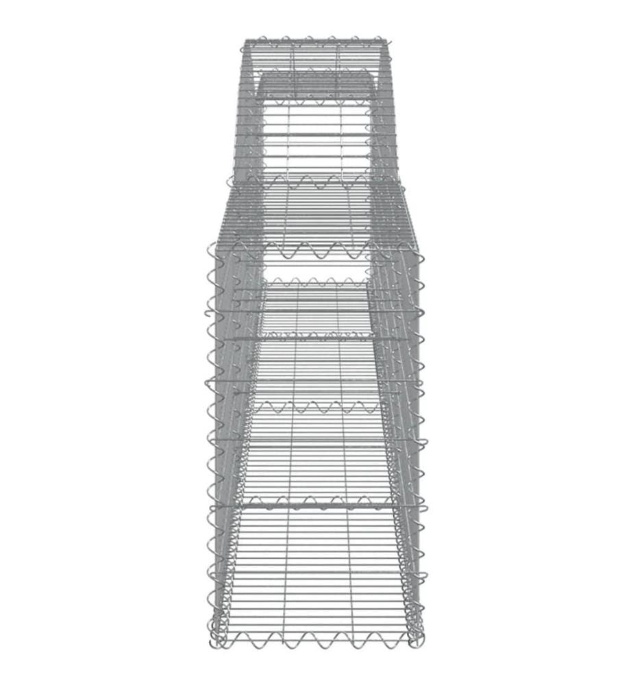 Paniers à gabions arqués 2 pcs 400x30x60/80 cm Fer galvanisé