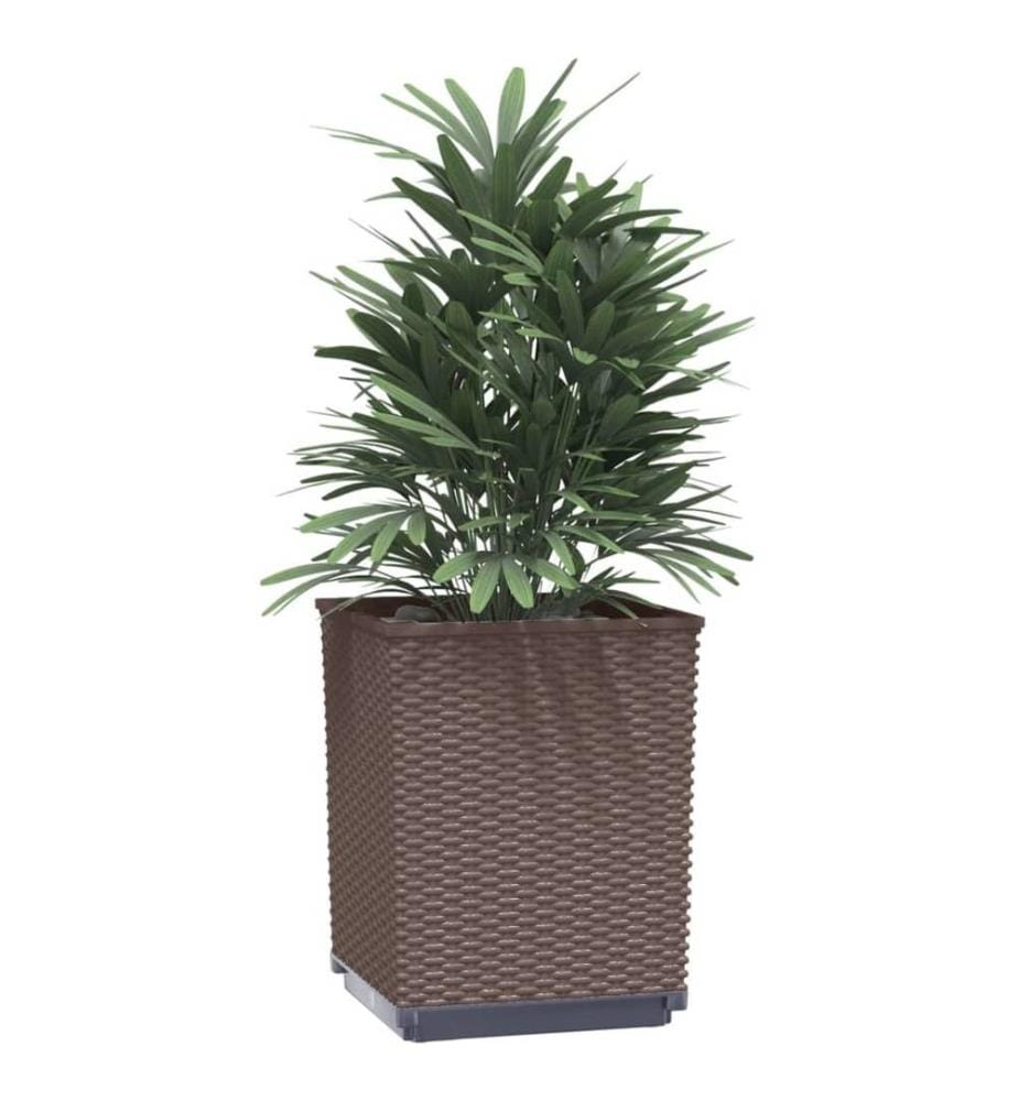 Jardinières 2 pcs marron 30x30x37 cm polypropylène